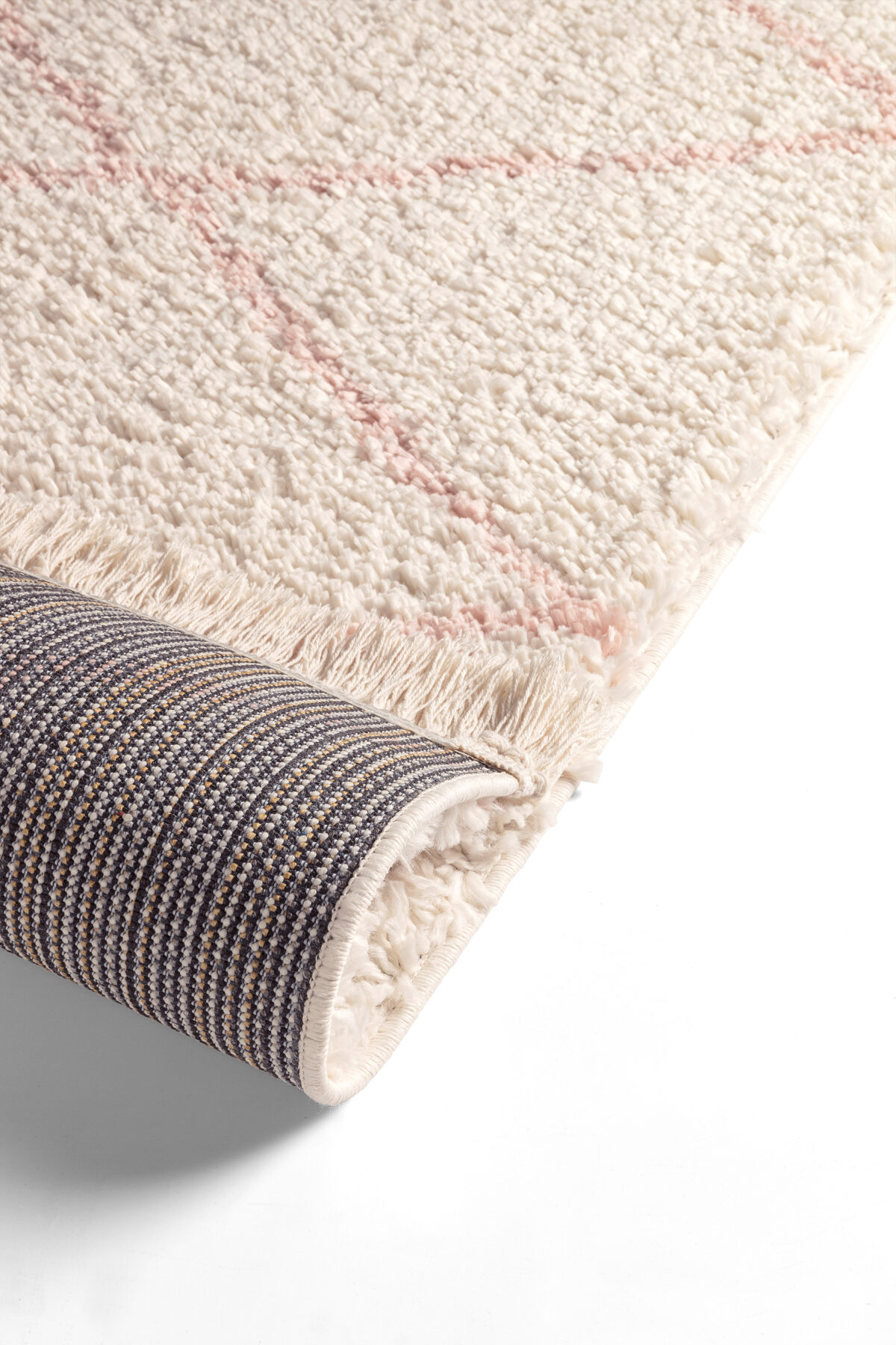 Teppich Shaggy, Teppich, Creme Rose, Hochflor, 80cm x 300cm, SuperWeich, Fransen, Berber Stil – Bild 3