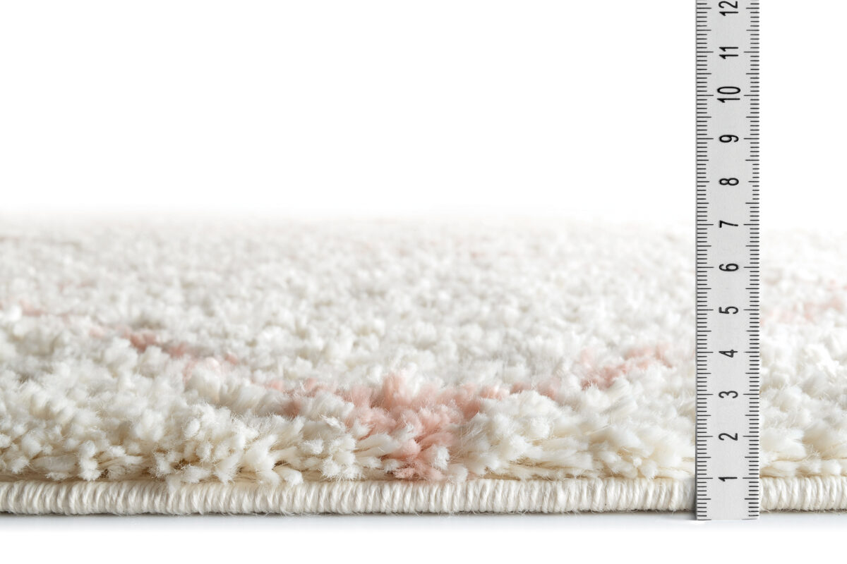 Teppich Shaggy, Teppich, Creme Rose, Hochflor, 80cm x 300cm, SuperWeich, Fransen, Berber Stil – Bild 2