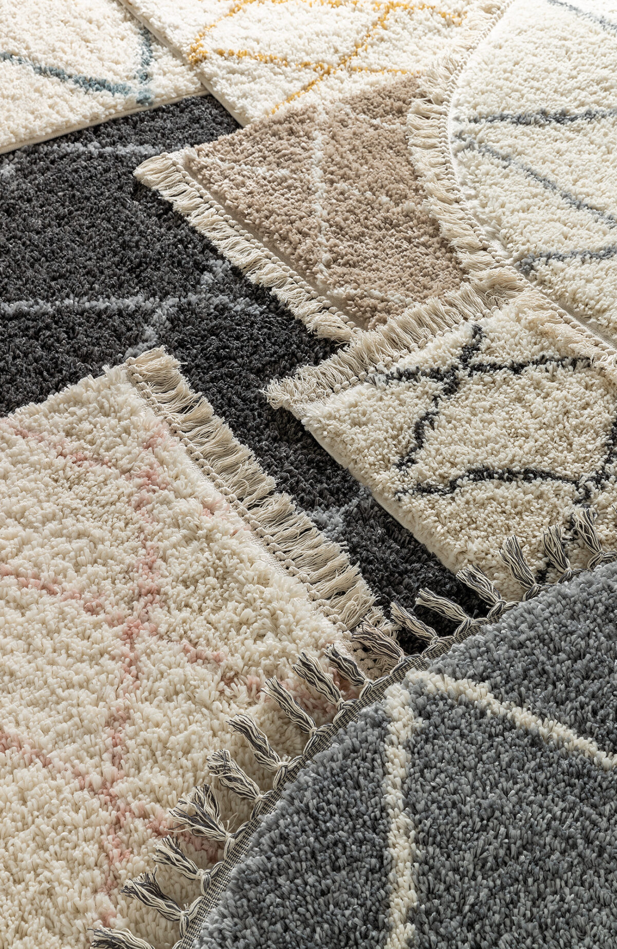 Teppich Shaggy, Teppich, Creme Rose, Hochflor, 80cm x 300cm, SuperWeich, Fransen, Berber Stil – Bild 5